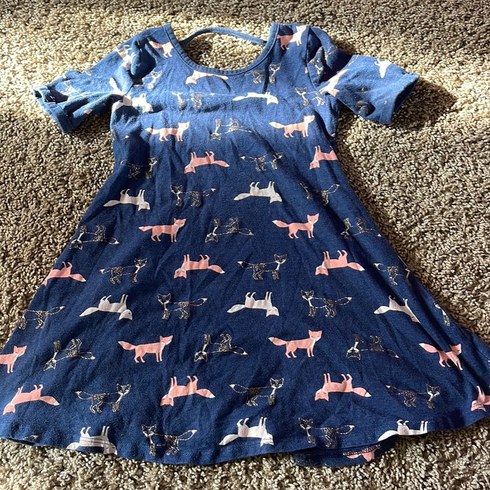 Fox Twirl Dress Girl size 5